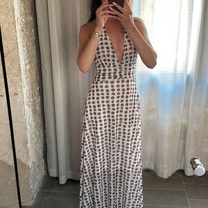 Polka Dot Halter Maxi Dress